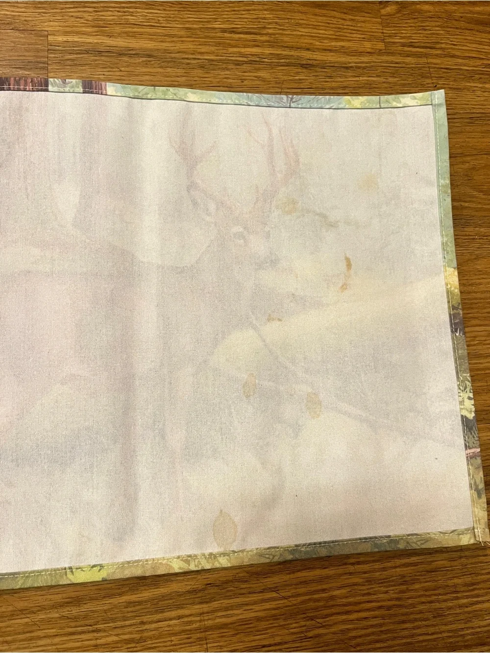 Vintage Set of 4 Handmade Fabric Wildlife Hunting Cabin Placemats Bear Wolf Deer